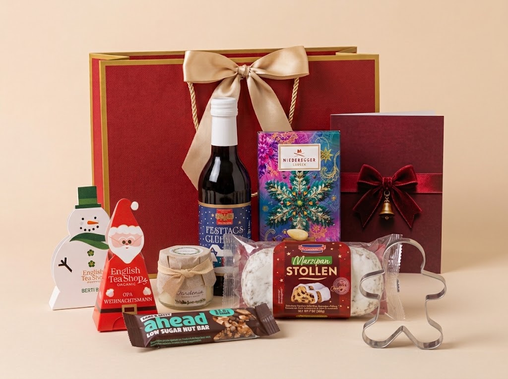 Festliches Geschenkarrangement der BLYN Weihnachtskollektion
